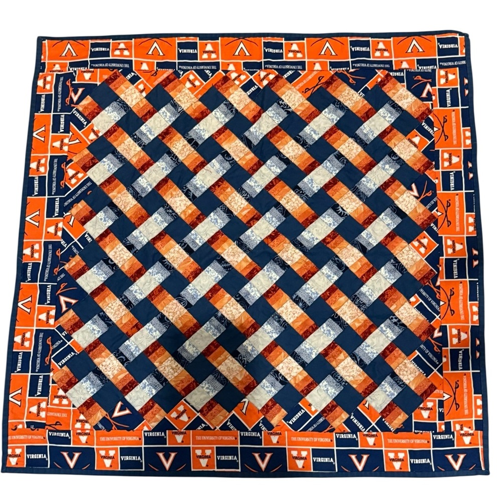 University of Virginia Themed Lap/ Crib Quilt Handmade